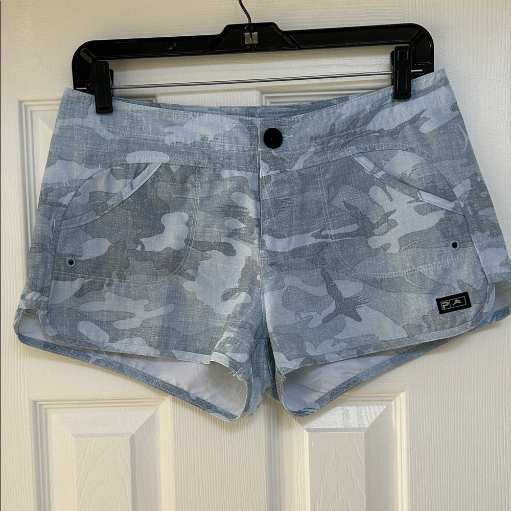 Pelagic Blue Camouflage Women's Cargo Shorts